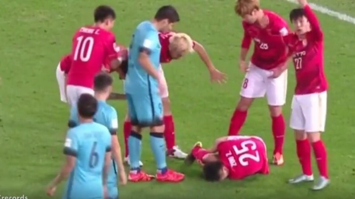 Τραυματισμός σοκ στο Γκουανγκζού - Μπαρτσελόνα (vid)