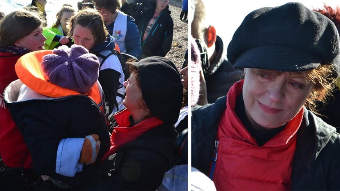 Susan Sarandon on Lesbos, finding real-life tragedy hard to fathom (pics)