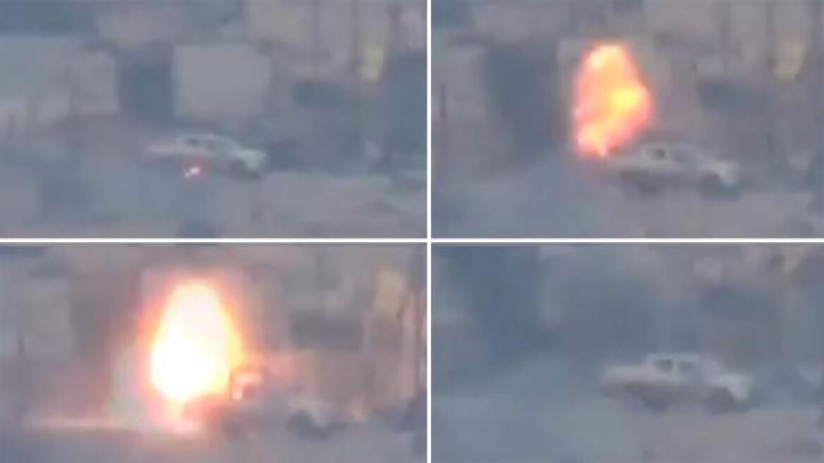 Βίντεο: Η εκπληκτική στιγμή που ένα φορτηγό αποφεύγει μια ρουκέτα!