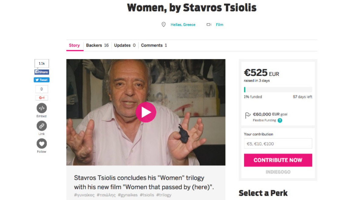 Ο Τσιώλης, οι γυναίκες του και η πλατφόρμα Indiegogo