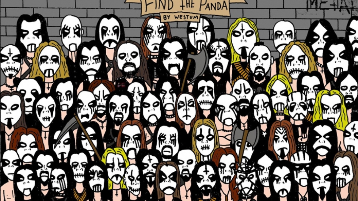 Βρείτε το Panda ανάμεσα σε ένα πλήθος οπαδών της Black Metal!