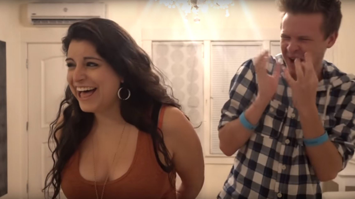 Hilarious video: Gay men touch breasts for the first time