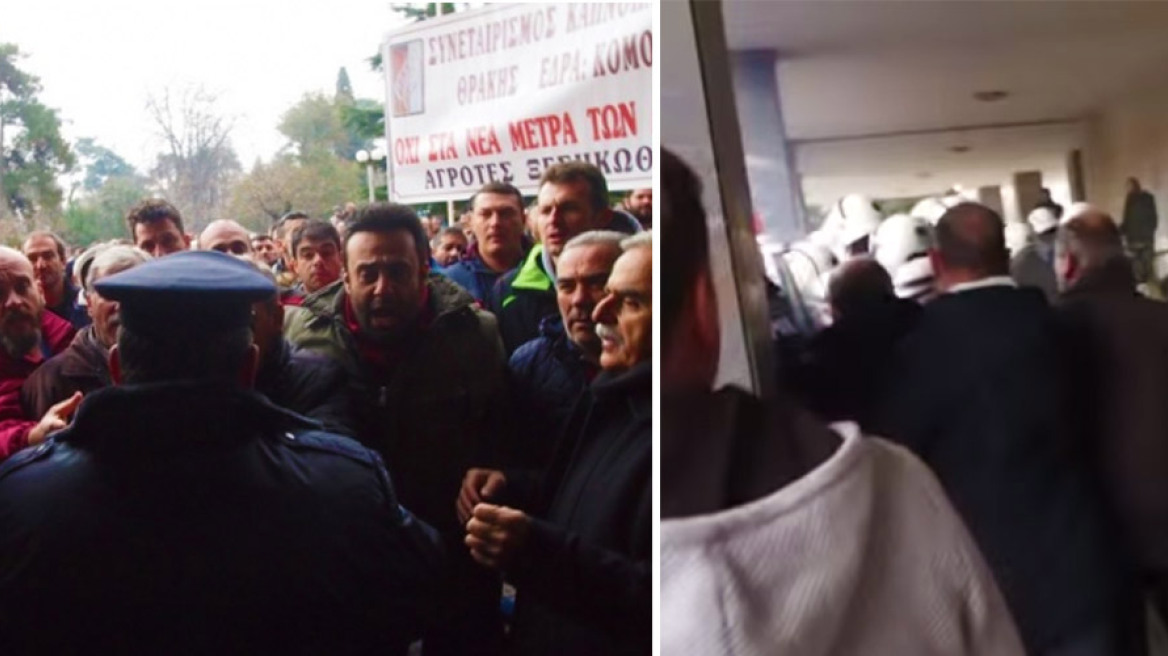 Greek farmers clash with police