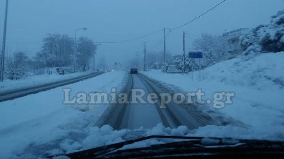 Στα λευκά ντύθηκε η Λαμία