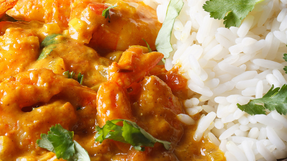 Κάρυ με γαρίδες