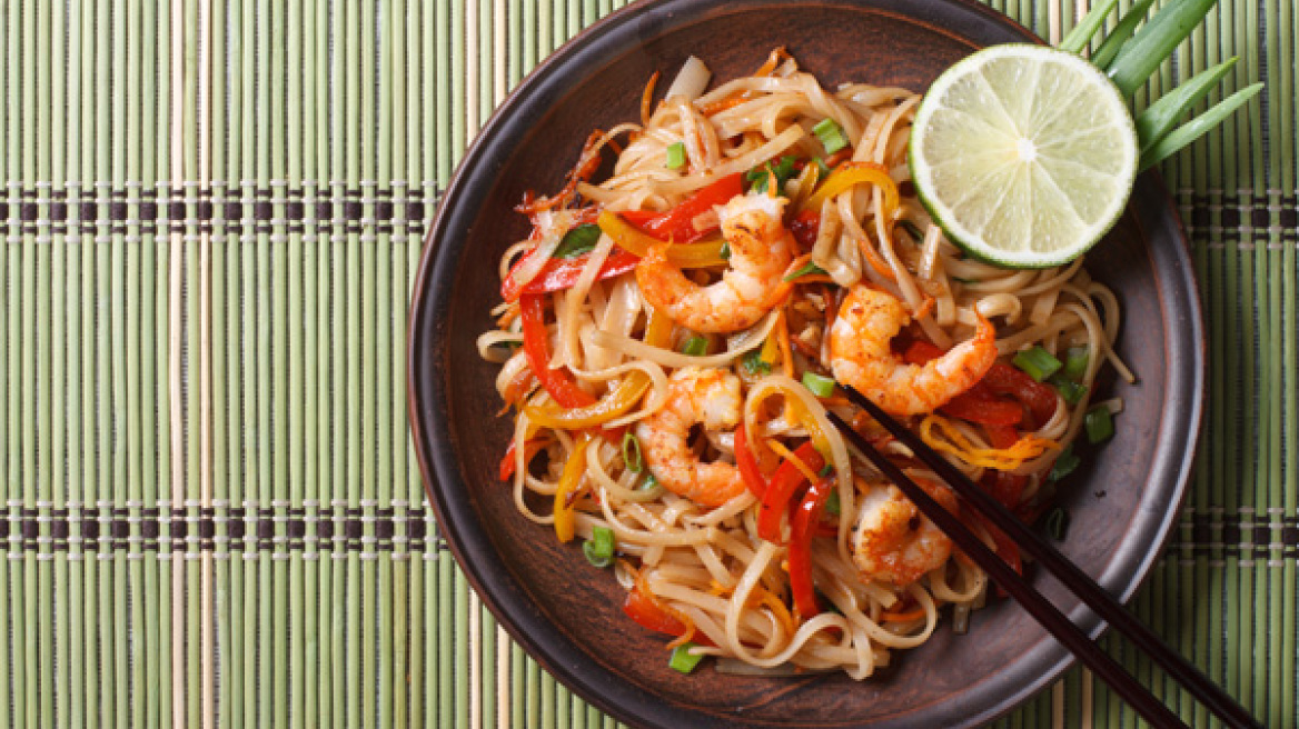 Noodles με γαρίδες