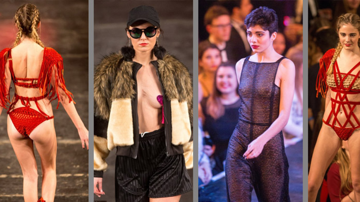 See Cambridge University students walking down the runway in bondage gear