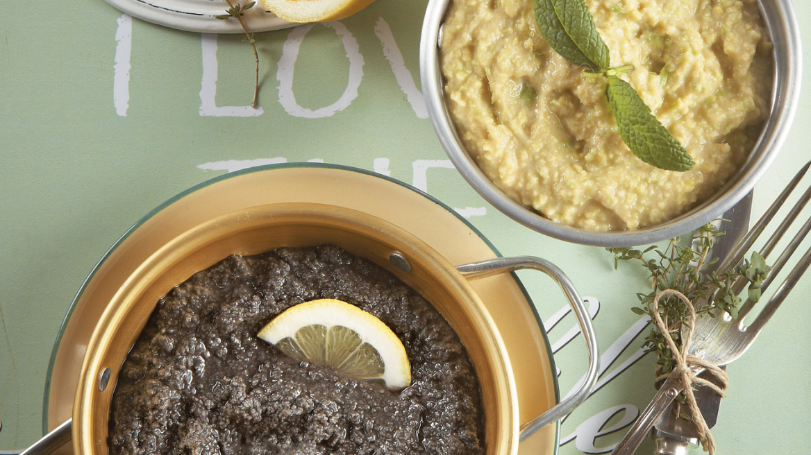 Πράσινη και μαύρη ταραμοσαλάτα