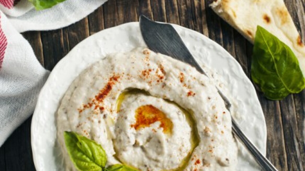 Μελιτζανοσαλάτα με ταχίνι Όλυμπος