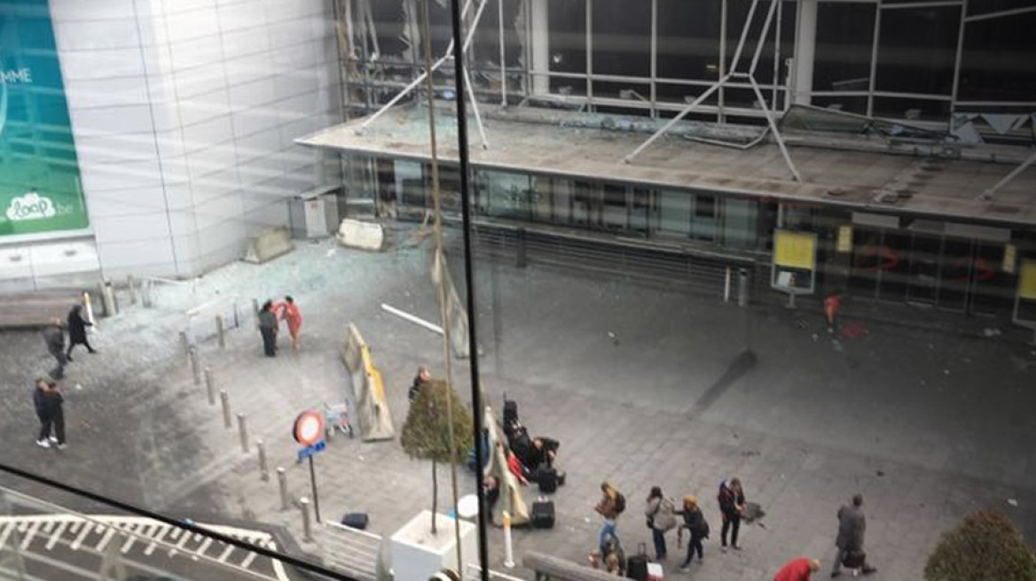 Watch the moment of the explosion at Brussels airport