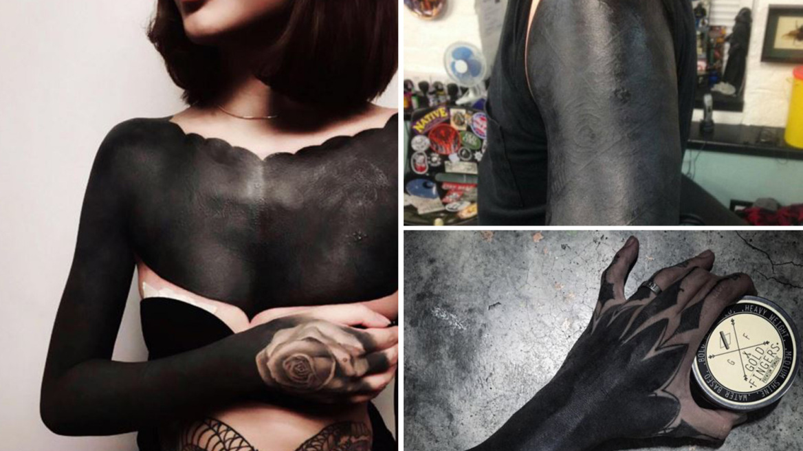 The new tattoo trend is called "blackout tattoos" (pics)