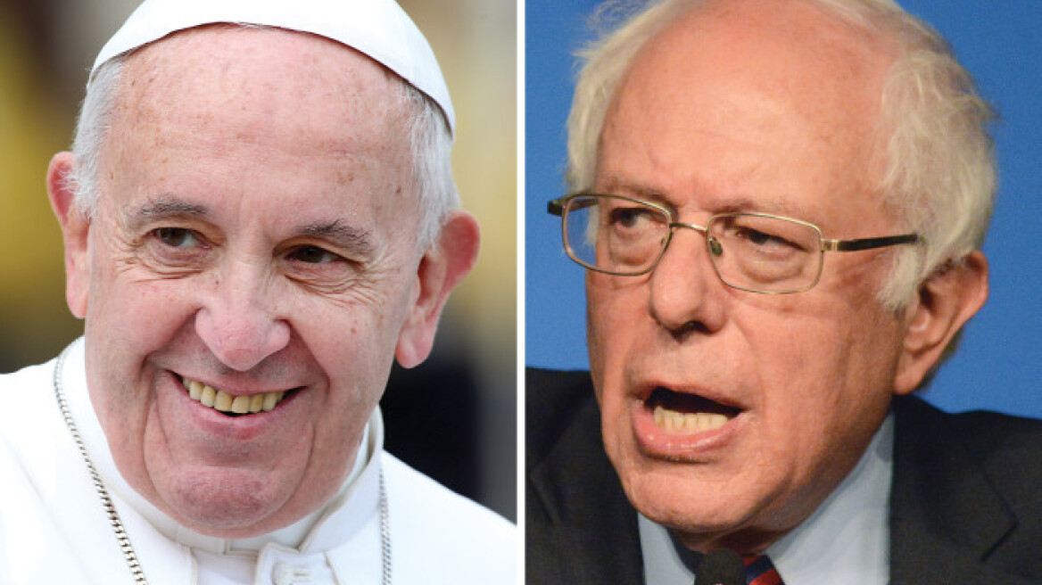 Πριν πετάξει για Λέσβο ο Πάπας συναντήθηκε με τον Σάντερς