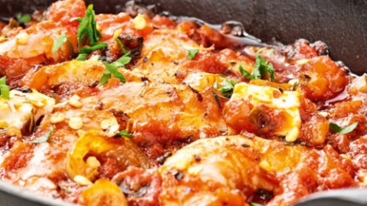 Πικάντικο σαγανάκι γαρίδας