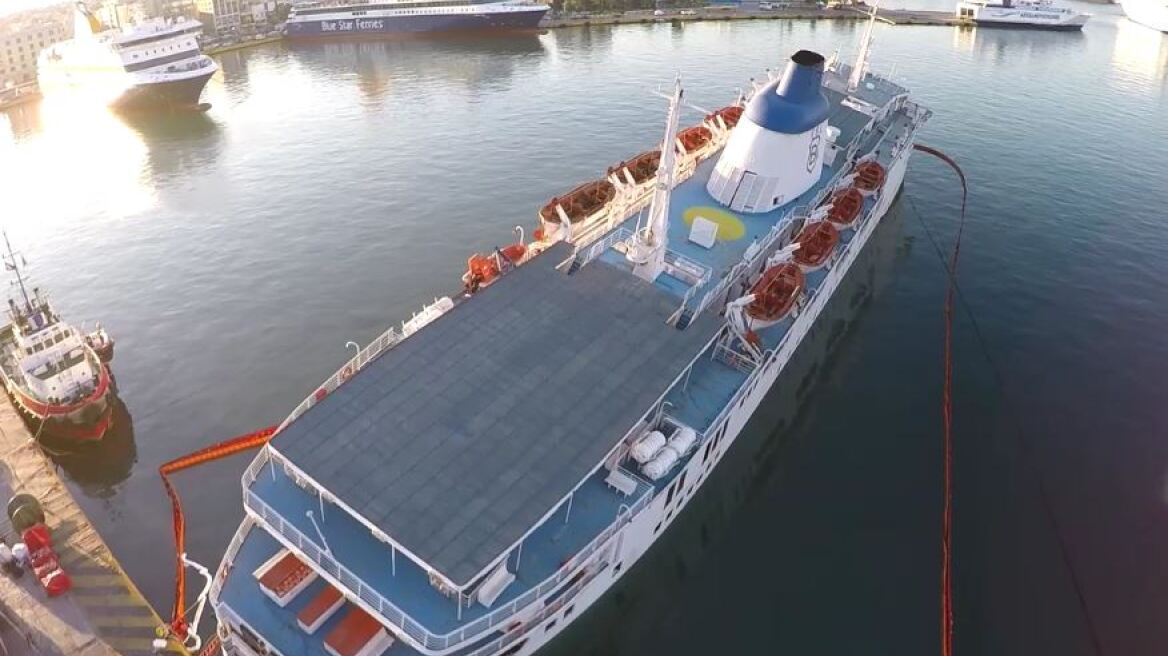 Εντυπωσιακή πτήση drone πάνω από το «Παναγιά Τήνου»