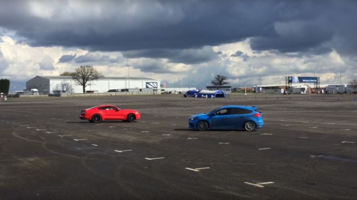 Μάχη με Mustang και Focus RS που ντριφτάρουν (vid) 