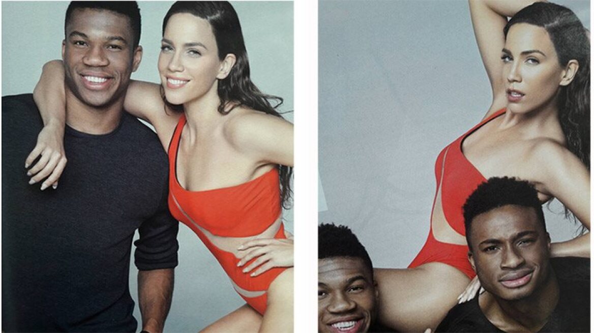 The Antetokounmpo brothers with sexy Katerina Stikoudi (photos)