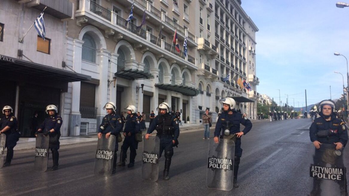 Strong police presence in Athens’ center