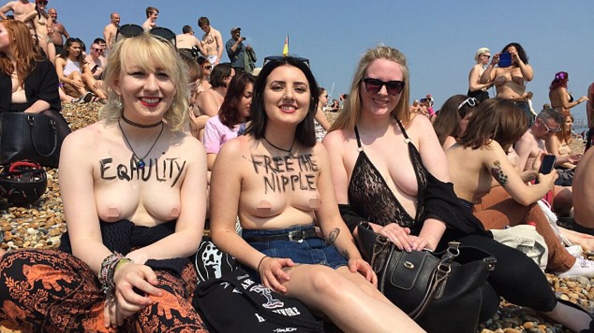 Men and women strip off in a ‘Free the Nipple’ protest (pics)