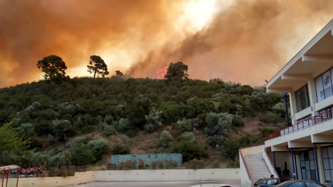 Υπό μερικό έλεγχο η φωτιά στον Μαρμαρά Χαλκιδικής
