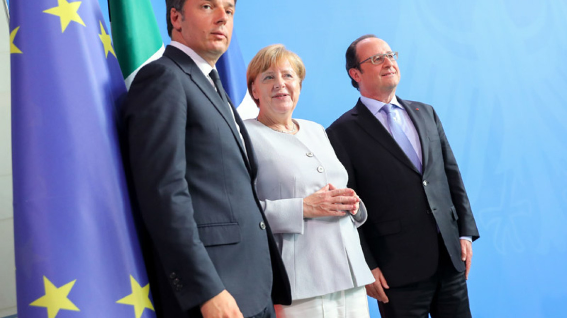 «Μαστίγιο και καρότο» για τη Βρετανία από Μέρκελ, Ολάντ, Ρέντσι 