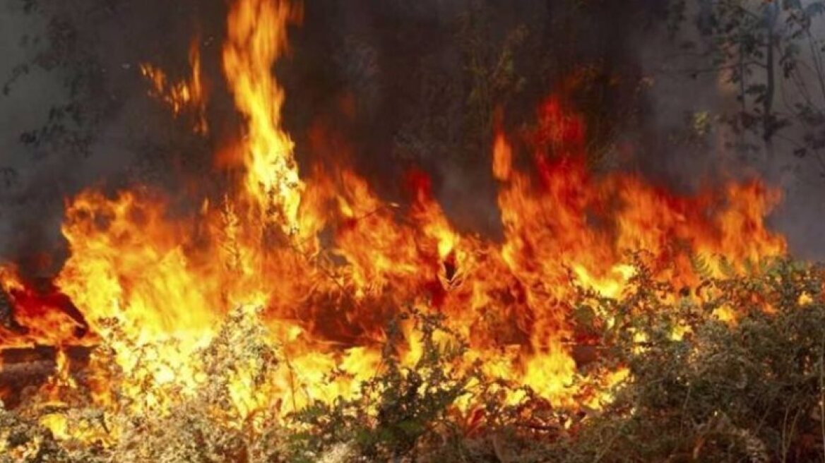 Wildfire raging on Leros