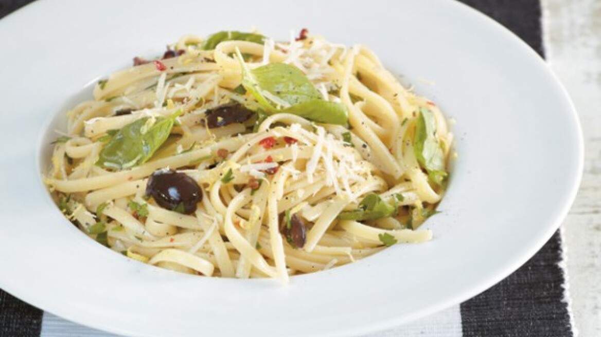 Basil and lemon linguine