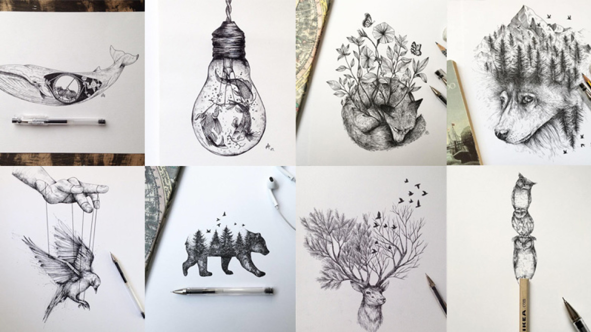 Με στιλό και με μολύβι