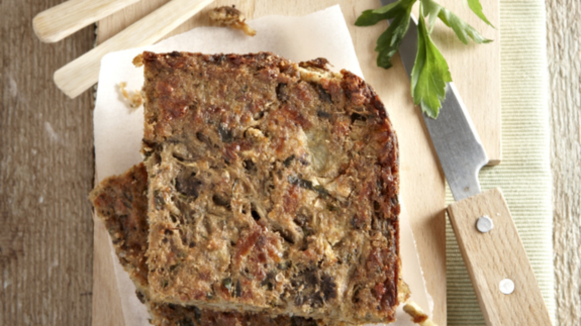 Crustless eggplant pie