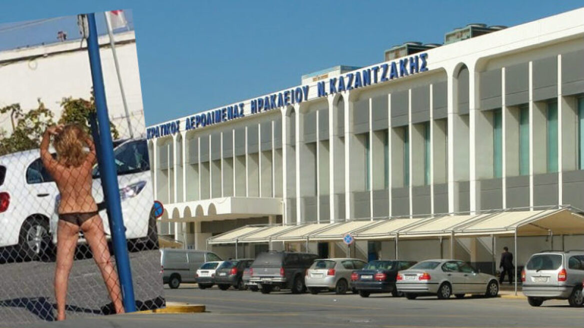 Πέταξε όλα της τα ρούχα και έκανε... γυμνή γιόγκα στο αεροδρόμιο Ηρακλείου