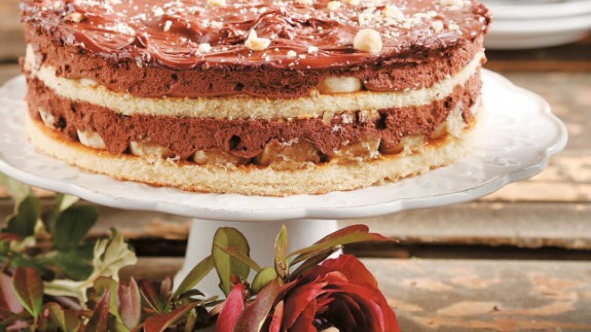 Quick chocolate – banana sponge cake