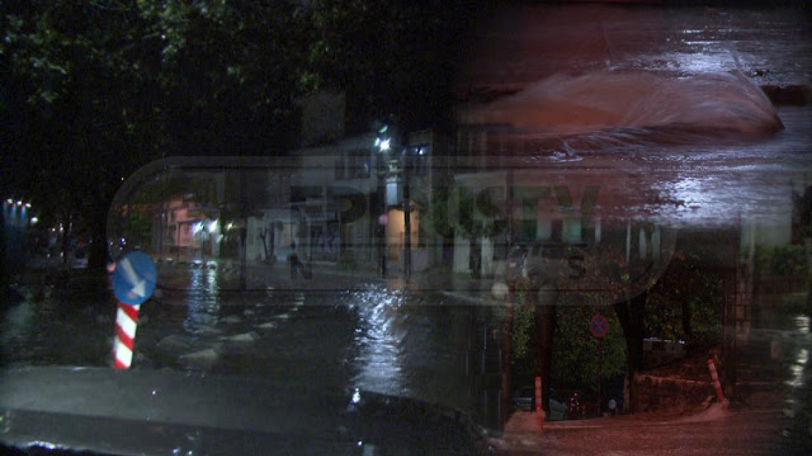 Ιωάννινα: Ποτάμια οι δρόμοι μετά από σφοδρή καταιγίδα 