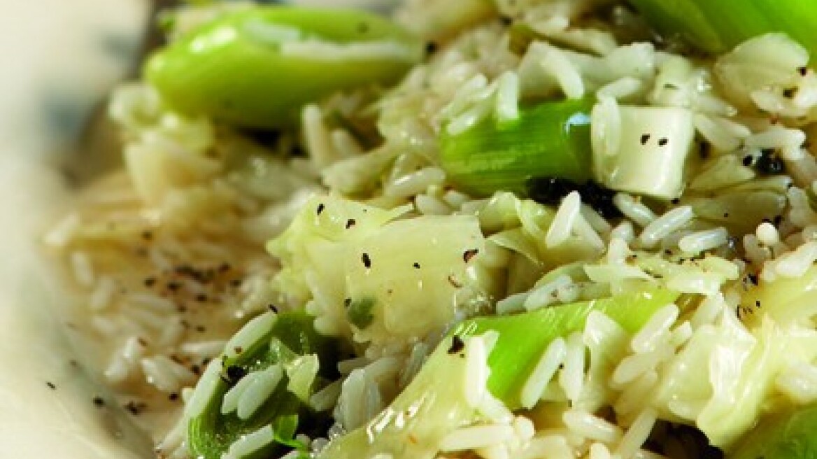 Λαχανόρυζο με πράσα