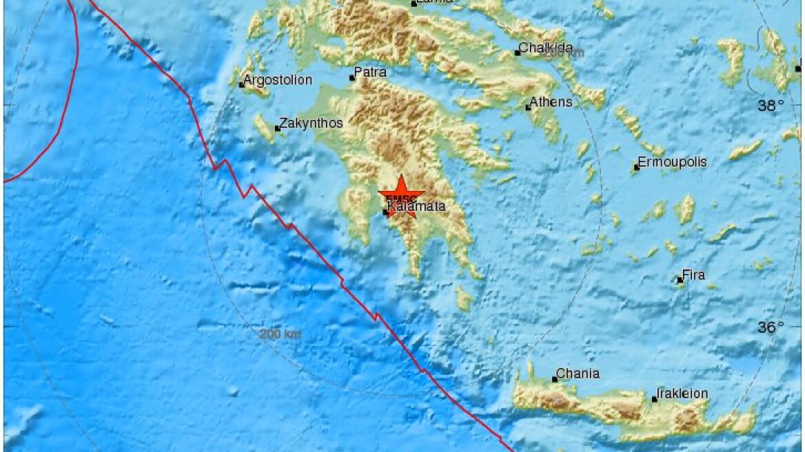 Σεισμός 4 Ρίχτερ ανάμεσα από Σπάρτη και Καλαμάτα
