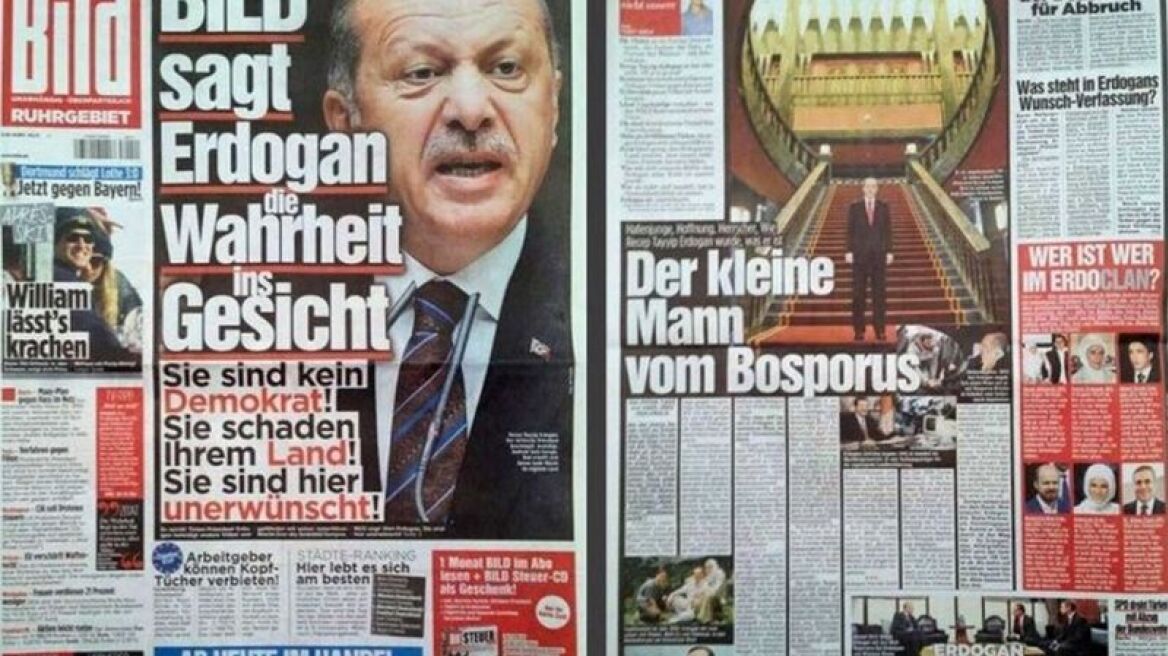 Bild κατά Ερντογάν: «Εγωμανής» και «μικρός άνδρας του Βοσπόρου» 