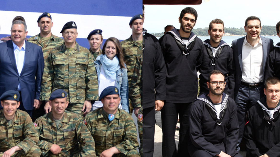 Με ναύτες και φαντάρους Τσίπρας - Καμμένος: Να ευχηθούμε η χώρα να τα καταφέρει