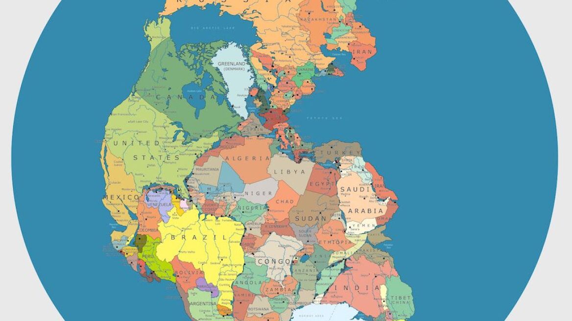 This is what Pangea would look like with our current international borders (Interactive Map)