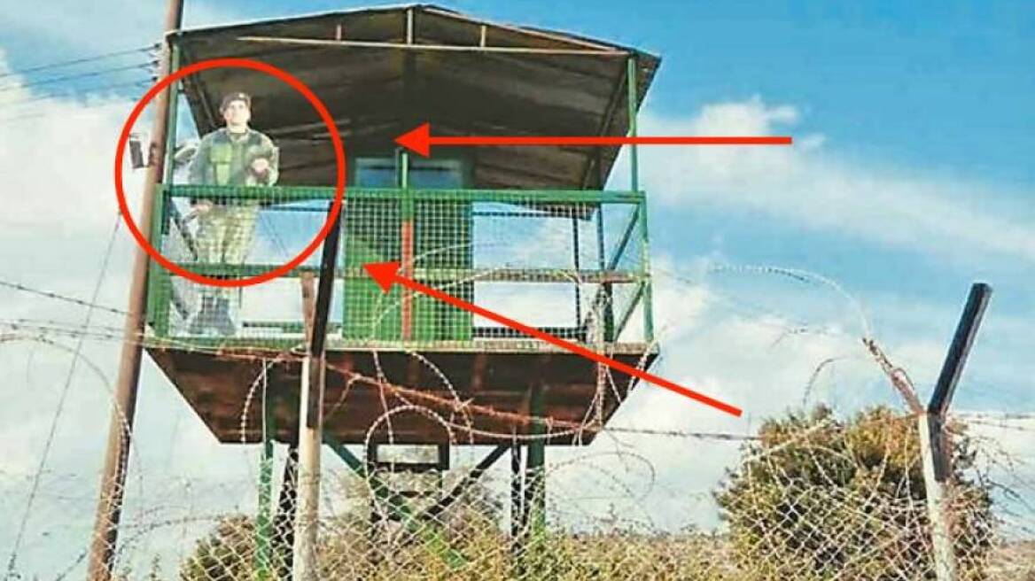 Dummy soldier guards at Cypriot watchtowers! (photo)