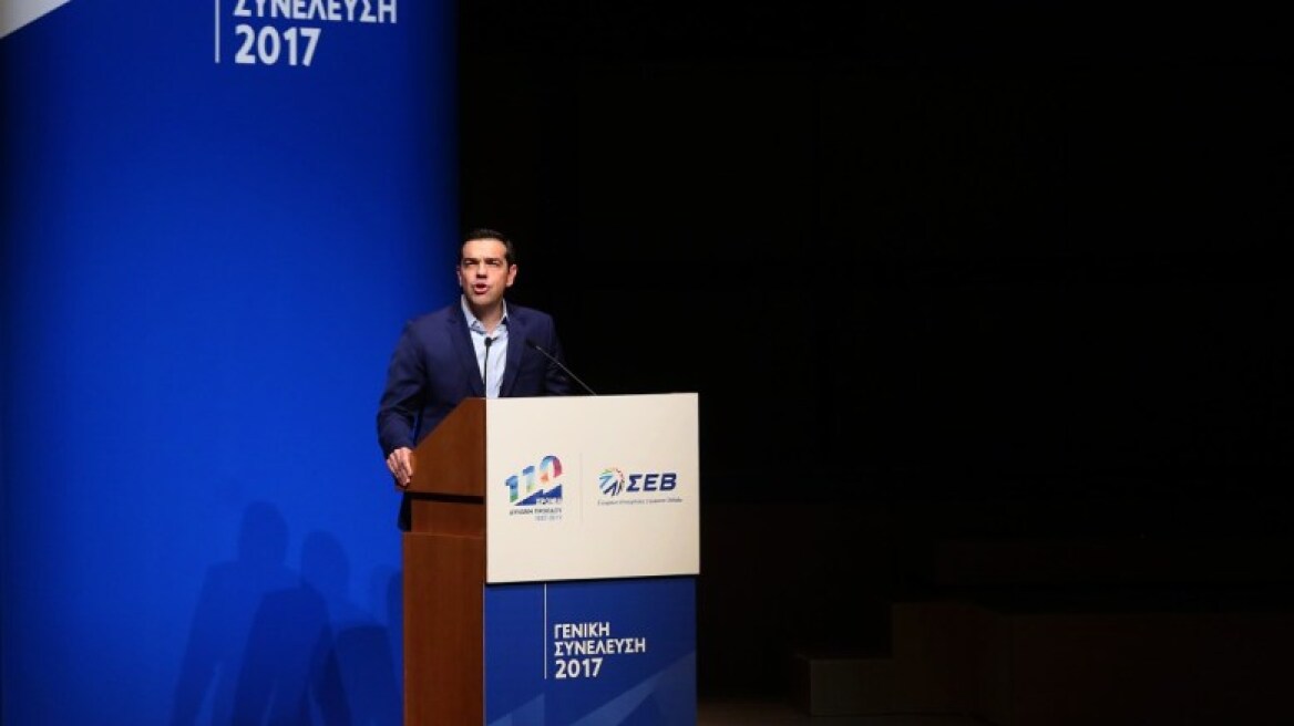 PM Tsipras at SEV: Greece will accept a solution that guarantees its access to markets