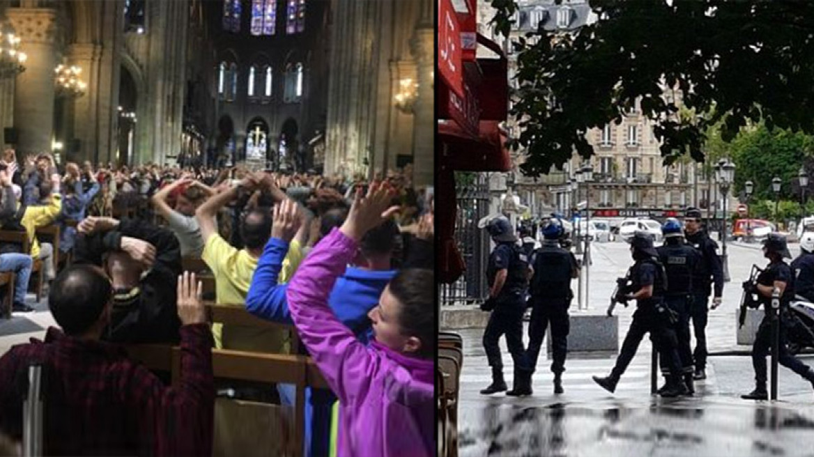 Επίθεση στην Παναγία των Παρισίων: Με τα χέρια ψηλά 900 άτομα κλείστηκαν στο ναό!
