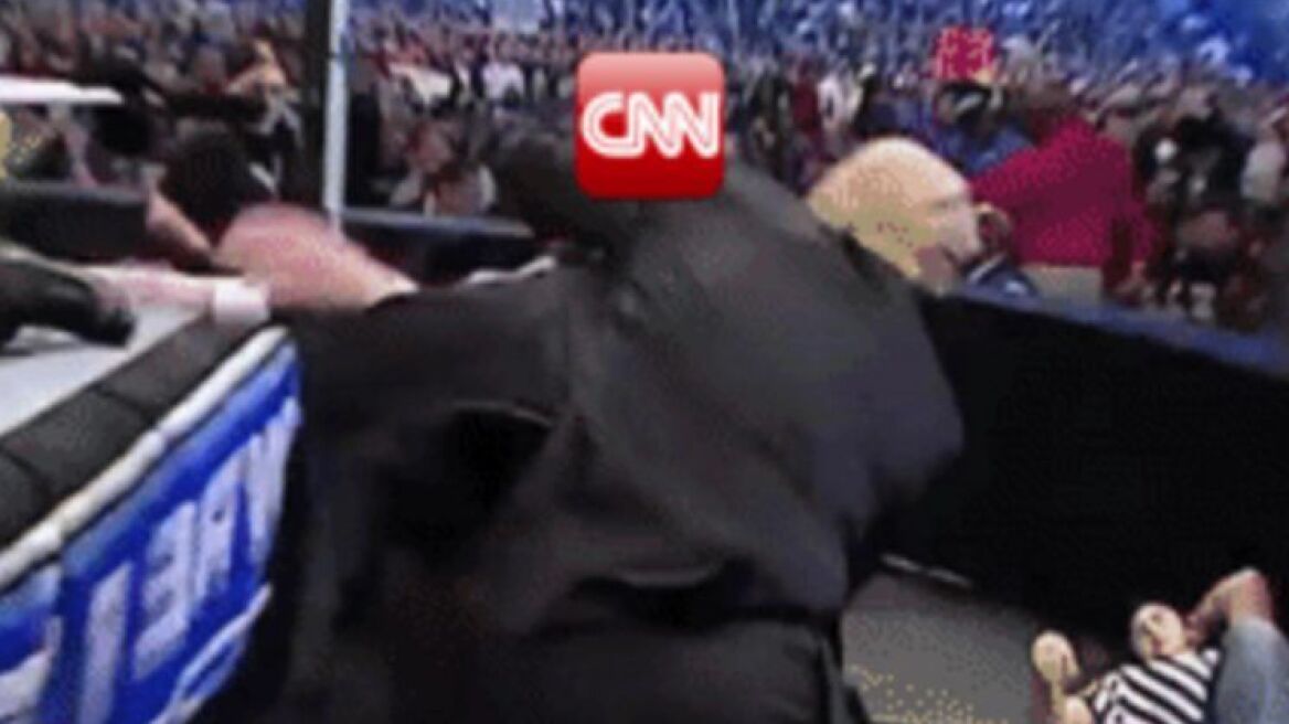 Donald Trump tweets video “slamming” CNN to the gound (video)