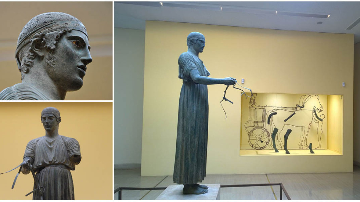 The Charioteer of Delphi: Ancient bronze sculpture shows Polyzalus of Gela in the moment of victory