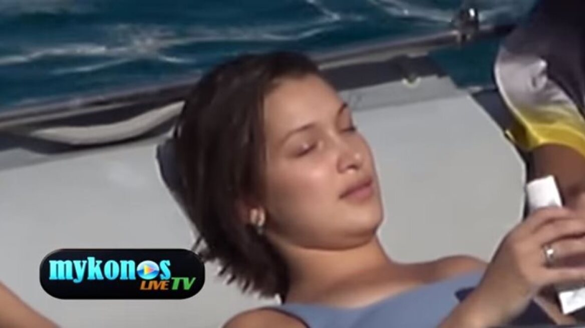Bella Hadid soaks up the sun in Mykonos (video)