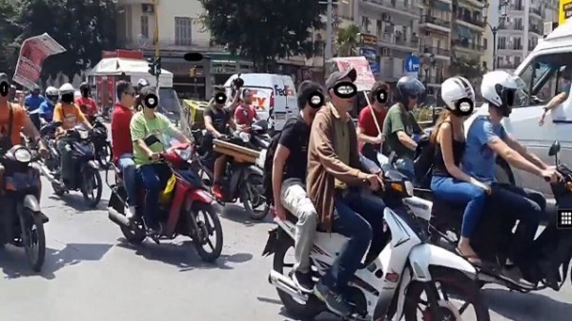 Μοτοπορεία διανομέων φαγητού στη Θεσσαλονίκη