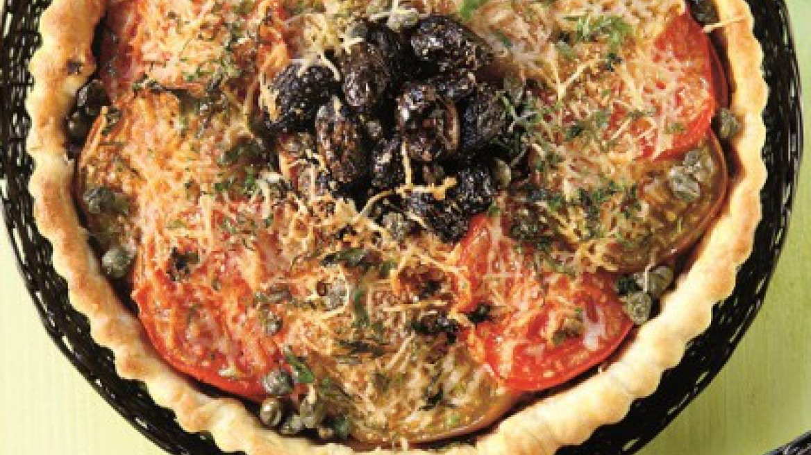 Τάρτα με ντομάτες και ελιές