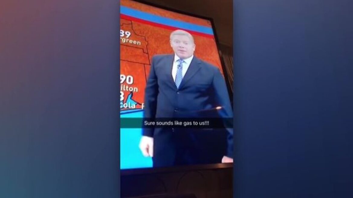 Weatherman breaks wind on air! (video)