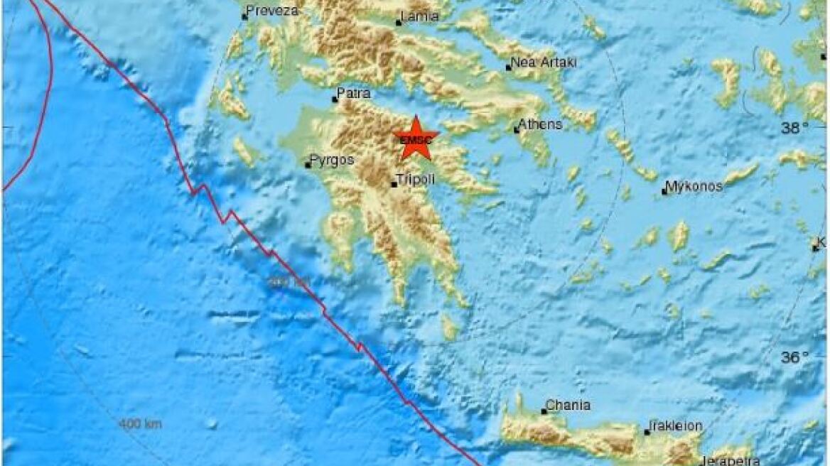 Σεισμός 3,8 Ρίχτερ βορειοδυτικά της Νεμέας