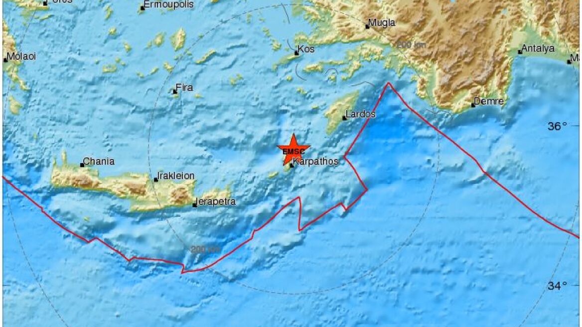 Σεισμός 3,9 Ρίχτερ στην Κάρπαθο