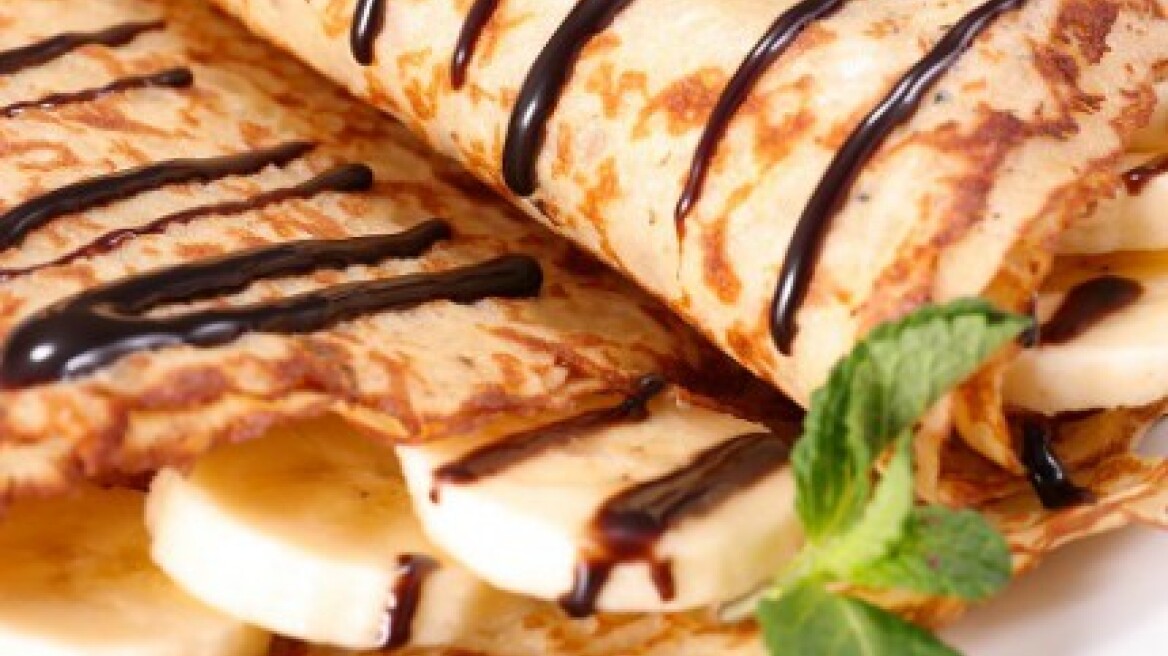 Κρέπες με μπανάνα και σοκολάτα