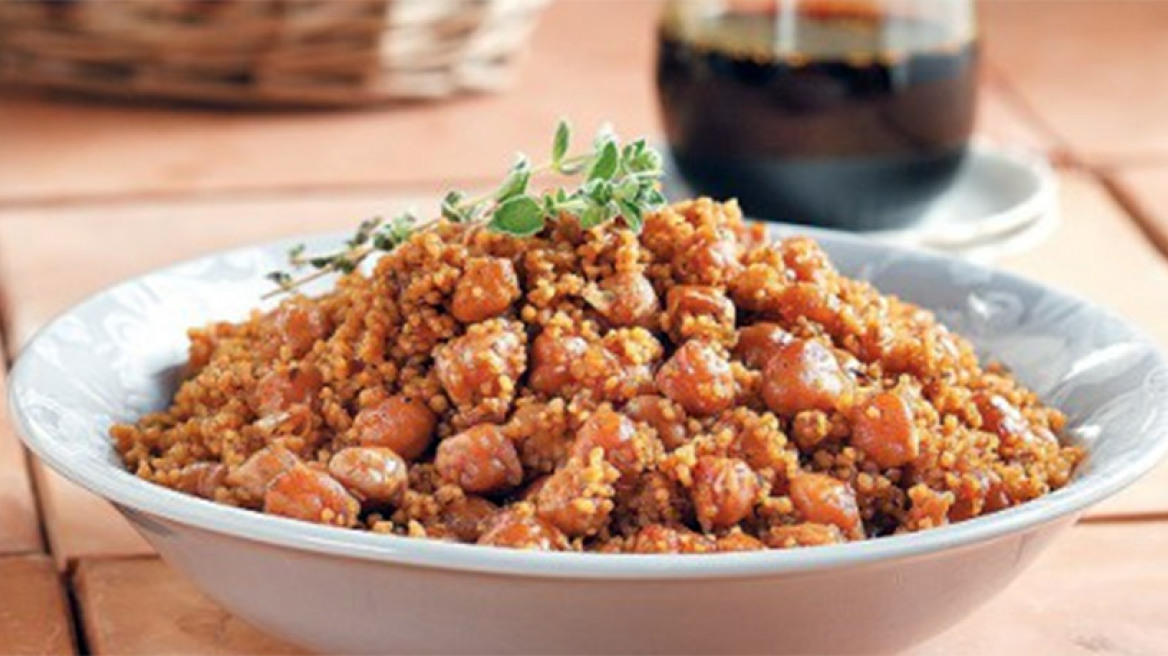 Πικάντικα ρεβίθια με κουσκούς και πετιμέζι