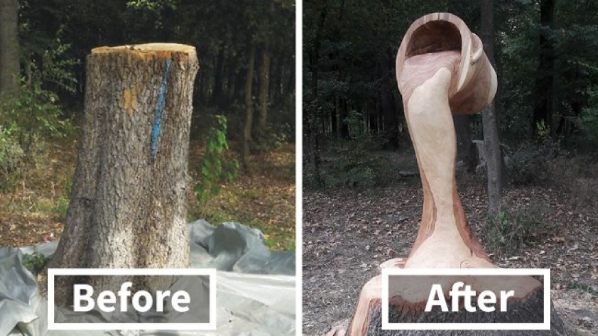 Δείτε τι κάνει αυτός ο καλλιτέχνης με το... πριόνι του!
